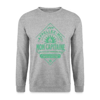 Appellez-moi mon Capitaine.. - Sweat-shirt Unisexe - gris chiné - Devant - Alina (178cm) & Michal (187cm)