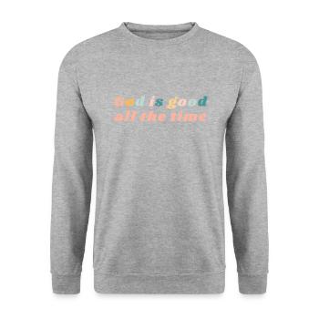 God Is Good All The TIme - Colorful Vibe Christian - Unisex Sweatshirt - salt & pepper - Front - Alina (178cm) & Michal (187cm)