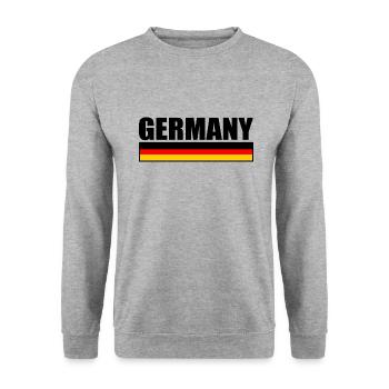 DEUTSCHLAND DEUTSCHE FLAGGE - Unisex Pullover - Weißgrau meliert - Vorne - Alina (178cm) & Michal (187cm)
