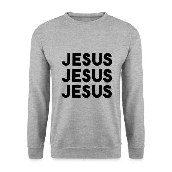 Jésus Jésus Jésus - Sweat-shirt Unisexe - gris chiné - Devant - Alina (178cm) & Michal (187cm)