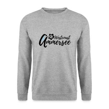 Ammersee Weastcoast Blume - Unisex Pullover - Weißgrau meliert - Vorne - Alina (178cm) & Michal (187cm)
