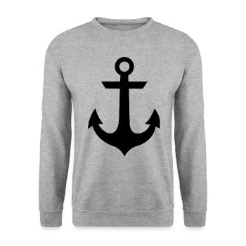 ancre - Sweat-shirt Unisexe - gris chiné - Devant - Alina (178cm) & Michal (187cm)