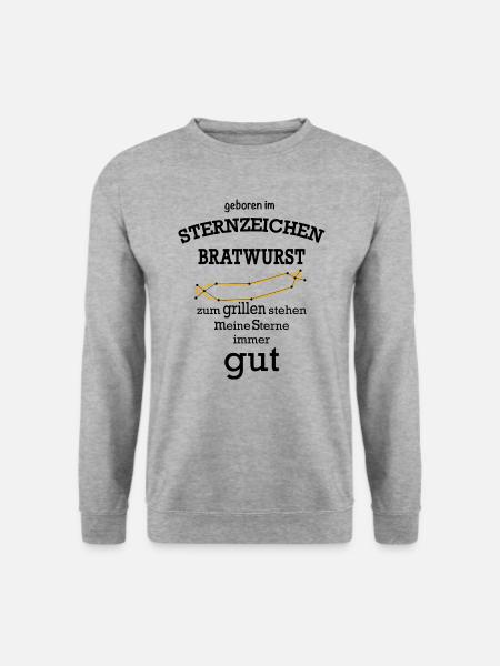 Bratwurst Grillsaison - Unisex Pullover - Weißgrau meliert