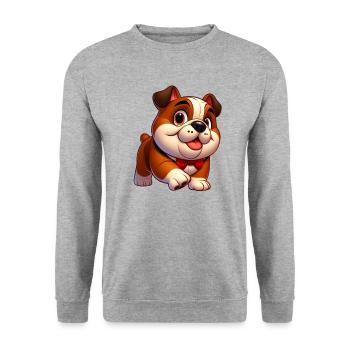 bouledogue anglais - Sweat-shirt Unisexe - gris chiné - Devant - Alina (178cm) & Michal (187cm)
