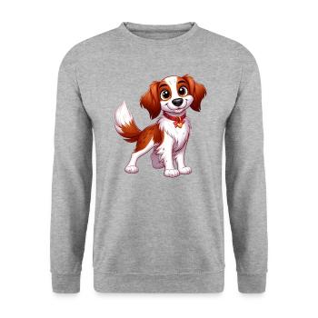 Brittany Spaniel 5 - Unisex Sweatshirt - salt & pepper - Front - Alina (178cm) & Michal (187cm)