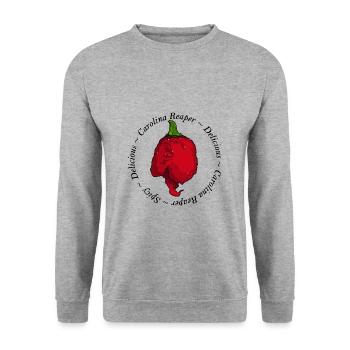 Carolina Reaper - Unisex Sweatshirt - salt & pepper - Front - Alina (178cm) & Michal (187cm)