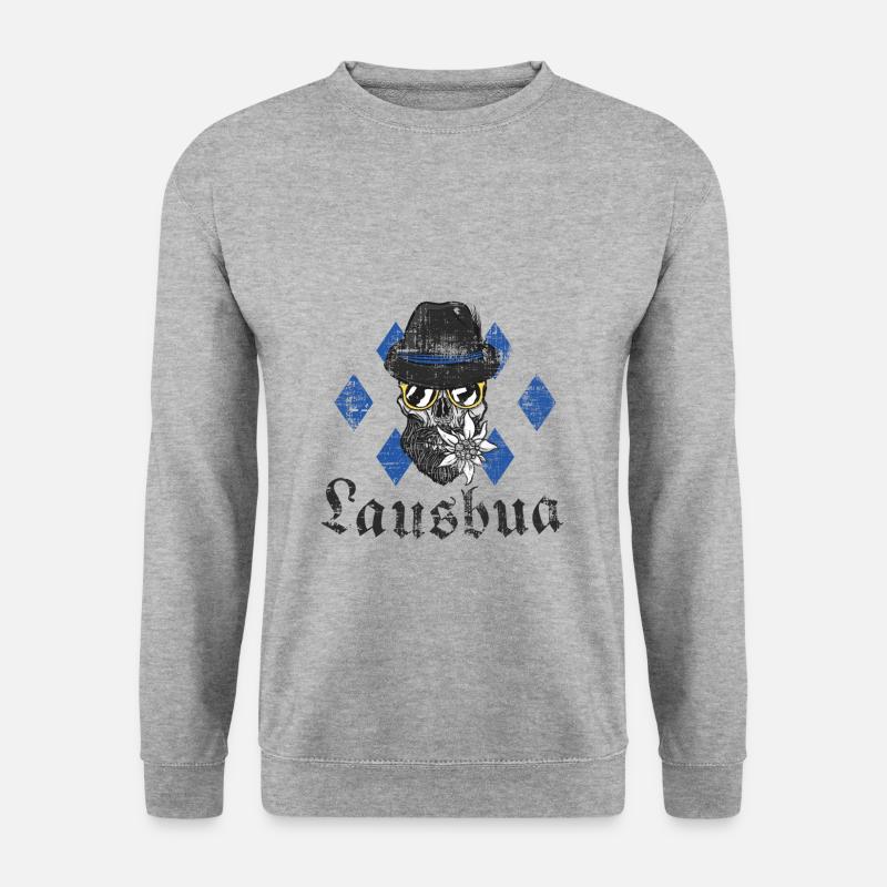 Lausbua bayrischer Spruch - Unisex Pullover - Weißgrau meliert