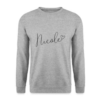 Nicole Name First Name Girl - Unisex Sweatshirt - salt & pepper - Front - Alina (178cm) & Michal (187cm)