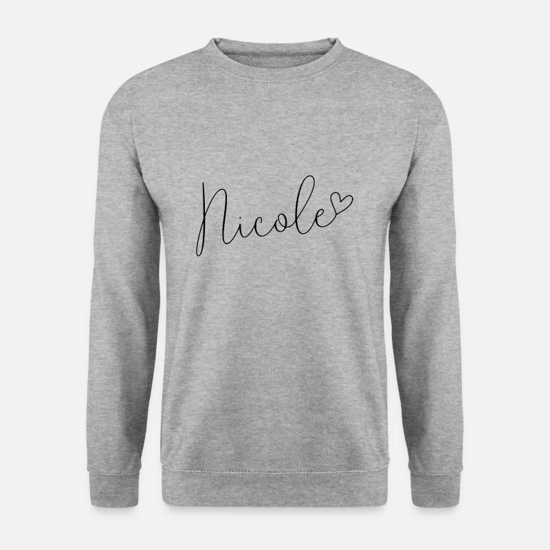 Nicole Name Vorname Mädchen - Unisex Pullover - Weißgrau meliert
