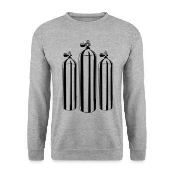 symbole de bouteille de plongée - Sweat-shirt Unisexe - gris chiné - Devant - Alina (178cm) & Michal (187cm)