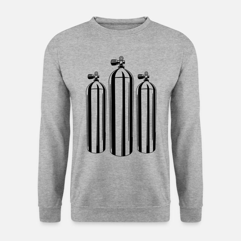 tauchen flasche symbol - Unisex Pullover - Weißgrau meliert