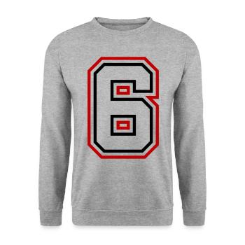 6 Number number - Unisex Sweatshirt - salt & pepper - Front - Alina (178cm) & Michal (187cm)