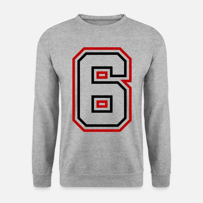 6 Numéro de numéro - Sweat-shirt Unisexe - gris chiné