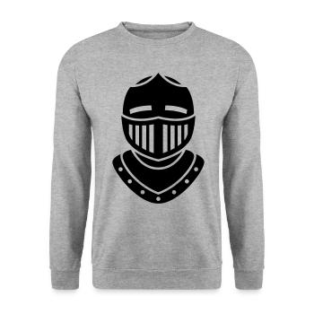 Ritter Helm - Unisex Pullover - Weißgrau meliert - Vorne - Alina (178cm) & Michal (187cm)