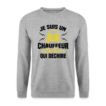 Je Suis Un Chauffeur De Taxi Qui Déchire - Sweat-shirt Unisexe - gris chiné - Devant - Alina (178cm) & Michal (187cm)