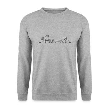 rabbits bande - Unisex Sweatshirt - salt & pepper - Front - Alina (178cm) & Michal (187cm)