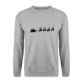 Chants de Noël, Père Noël et rennes - Sweat-shirt Unisexe - gris chiné - Devant - Alina (178cm) & Michal (187cm)