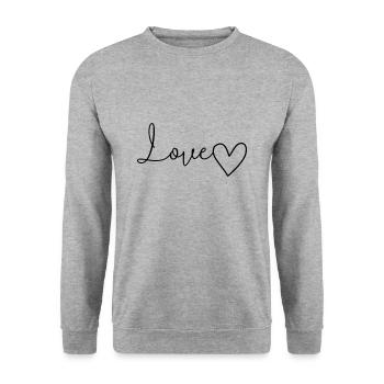 Love lettering with heart - Unisex Sweatshirt - salt & pepper - Front - Alina (178cm) & Michal (187cm)