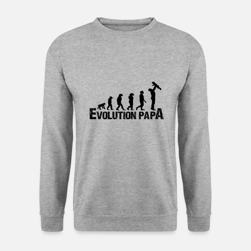 Evolution Papa - Unisex Pullover - Weißgrau meliert