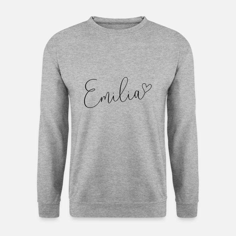 Emilia Name Vorname Mädchen - Unisex Pullover - Weißgrau meliert