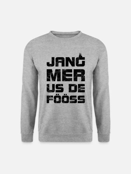 Kölsch - Jang mer us de Fööss - Vintage - Unisex Pullover - Weißgrau meliert