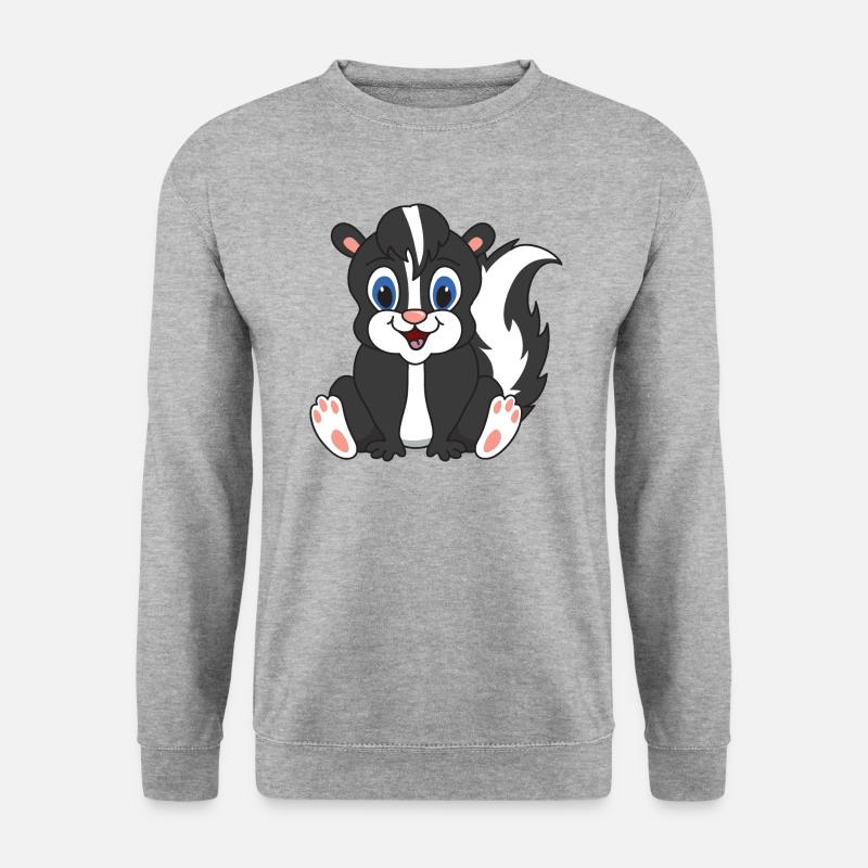 Stinktier - Unisex Pullover - Weißgrau meliert
