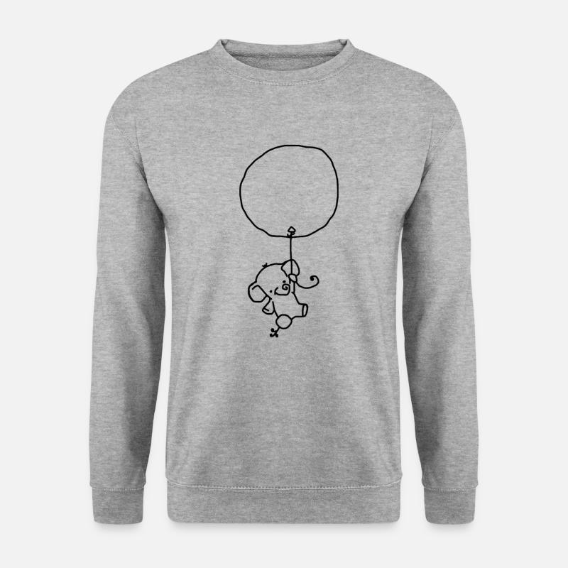 Elephant floats on balloon - Unisex Sweatshirt - salt & pepper