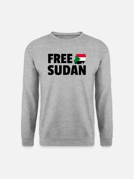Free Sudan, Free Sudan Flag Map, Support Sudan - Unisex Pullover - Weißgrau meliert