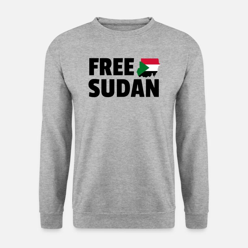 Free Sudan, Free Sudan Flag Map, Support Sudan - Unisex Pullover - Weißgrau meliert