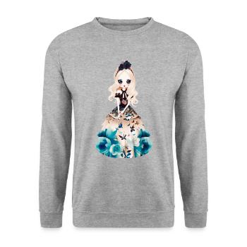 Alisa 1 - Unisex Sweatshirt - salt & pepper - Front - Alina (178cm) & Michal (187cm)