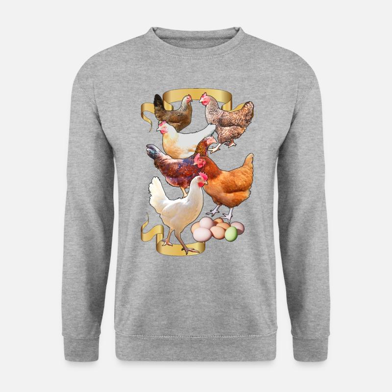 Alex' Hühner - Unisex Pullover - Weißgrau meliert