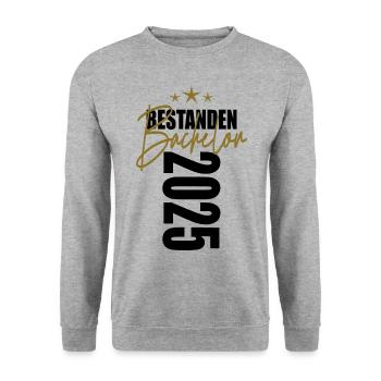 Bachelor 2025 - Unisex Pullover - Weißgrau meliert - Vorne - Alina (178cm) & Michal (187cm)