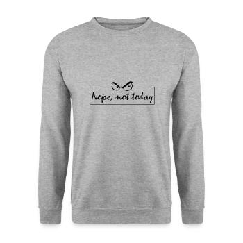 Nope not today - Unisex Pullover - Weißgrau meliert - Vorne - Alina (178cm) & Michal (187cm)