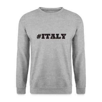 #Italy - Sweat-shirt Unisexe - gris chiné - Devant - Alina (178cm) & Michal (187cm)