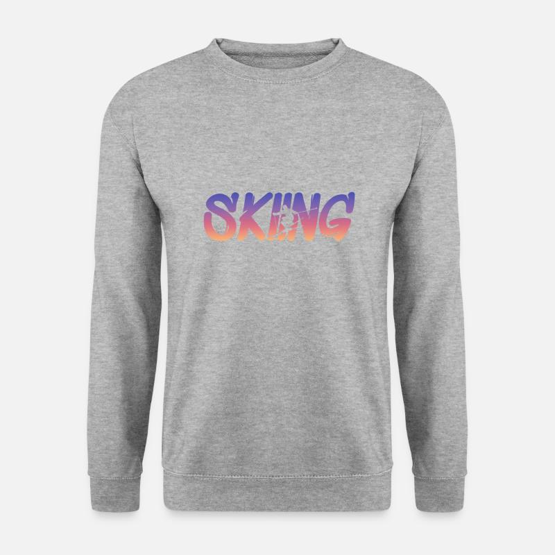 skiing ski ski fahren - Unisex Pullover - Weißgrau meliert