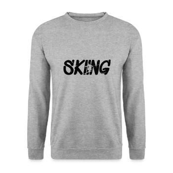 Skifahren, Skiing, Ski - Unisex Pullover - Weißgrau meliert - Vorne - Alina (178cm) & Michal (187cm)