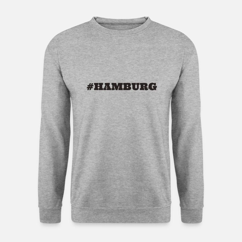 #Hamburg - Unisex Pullover - Weißgrau meliert