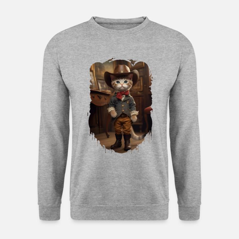 Kuh 4 - Unisex Pullover - Weißgrau meliert