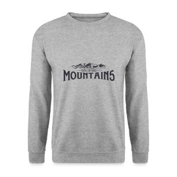 Faith can move Mountains, christliches Geschenk. - Unisex Pullover - Weißgrau meliert - Vorne - Alina (178cm) & Michal (187cm)