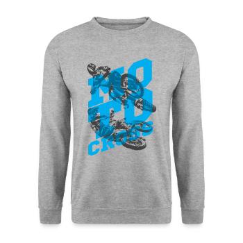 Motocross 01 - Unisex Sweatshirt - salt & pepper - Front - Alina (178cm) & Michal (187cm)