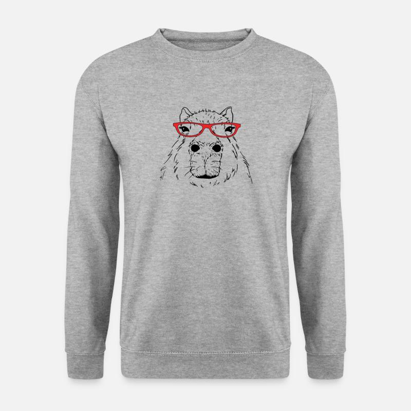 Capybara - Unisex Pullover - Weißgrau meliert