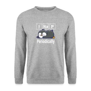 Pinguin - Unisex Pullover - Weißgrau meliert - Vorne - Alina (178cm) & Michal (187cm)