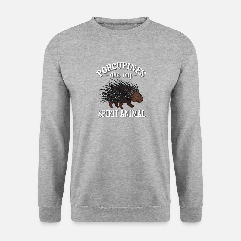 Stachelschwein - Unisex Pullover - Weißgrau meliert