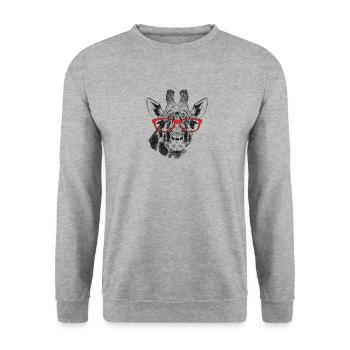 Giraffe - Unisex Sweatshirt - salt & pepper - Front - Alina (178cm) & Michal (187cm)