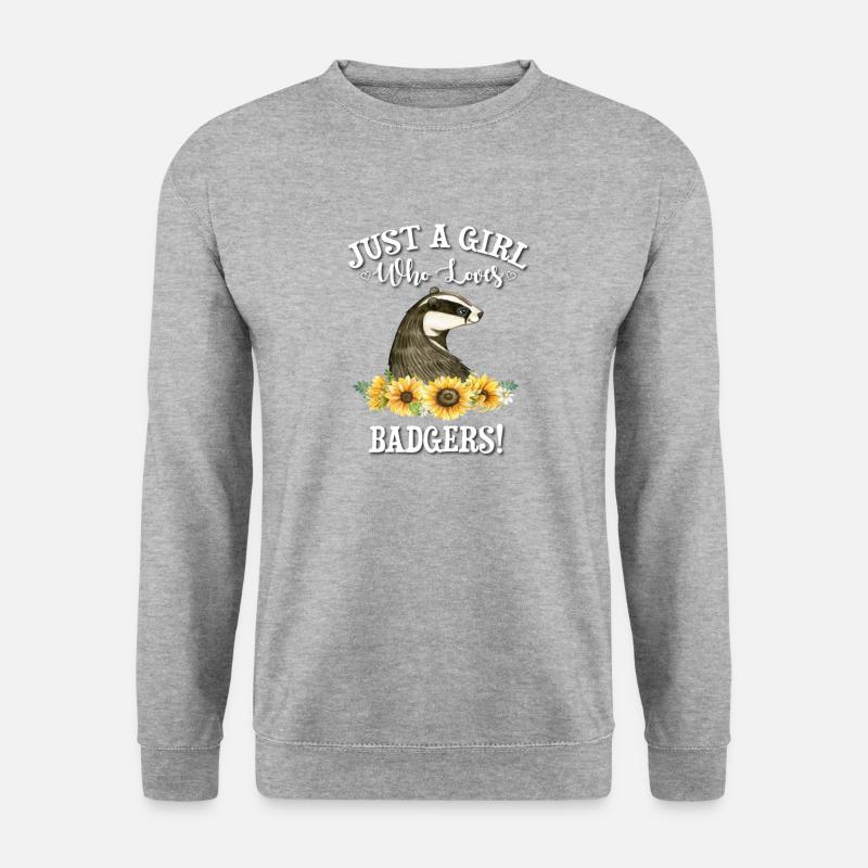 Dachs - Unisex Pullover - Weißgrau meliert