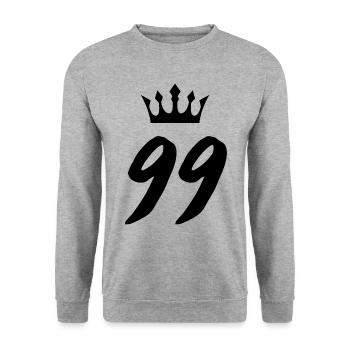 99 Couronne numérique - Sweat-shirt Unisexe - gris chiné - Devant - Alina (178cm) & Michal (187cm)