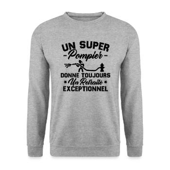 Super pompier donne toujours retraité exceptionnel - Sweat-shirt Unisexe - gris chiné - Devant - Alina (178cm) & Michal (187cm)