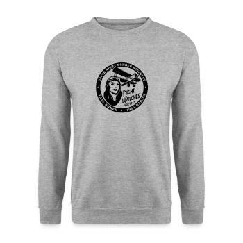 Nachthexen - Unisex Pullover - Weißgrau meliert - Vorne - Alina (178cm) & Michal (187cm)