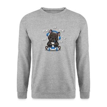 Black French Bulldog - Unisex Sweatshirt - salt & pepper - Front - Alina (178cm) & Michal (187cm)