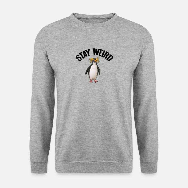 Goldschopfpinguin - Unisex Pullover - Weißgrau meliert